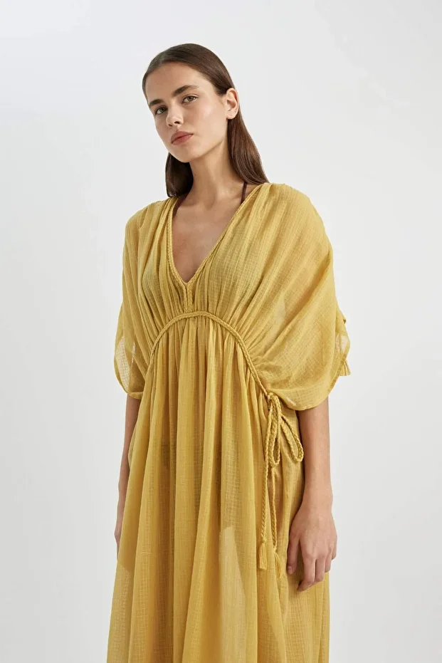 Regular Fit Pamuklu Plaj Elbisesi-Fall in Love B7516AX24SM - 3
