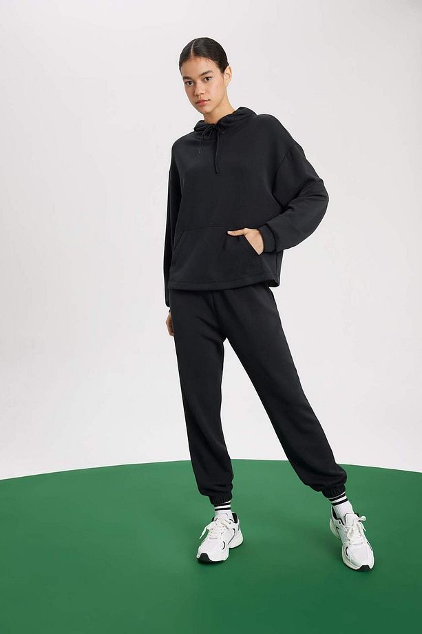 DeFactoFit Sporcu Jogger Eşofman Altı Standart Fit Modal Çift Cepli Basic Düz B1794AX24SP - 4