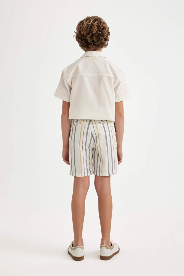 Erkek Çocuk Keten Görünümlü Şort C2984A824SM - 8