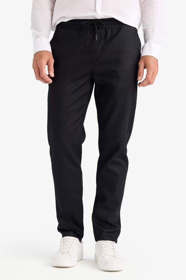 Yazlık Jogger Pantolon Basic Düz Cepli Dar Paça B4091AX24SP - 5