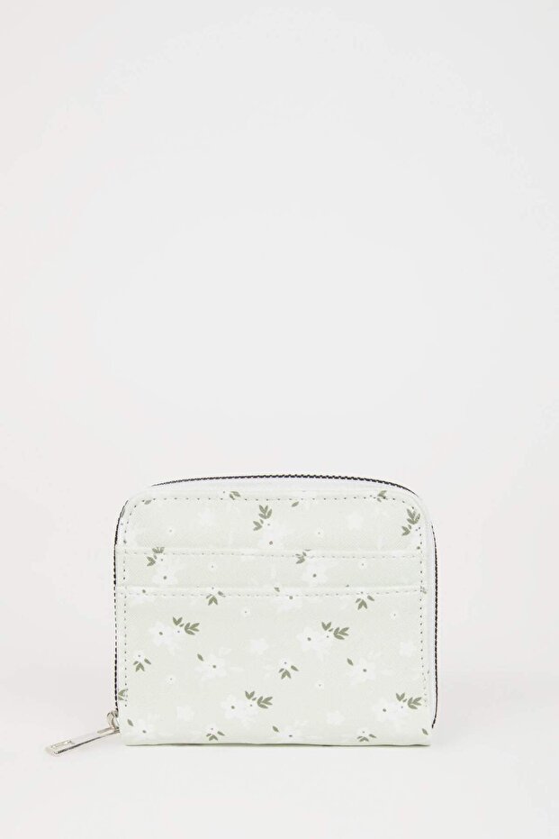 Women's Floral Patterned Faux Leather Wallet C0876Axns