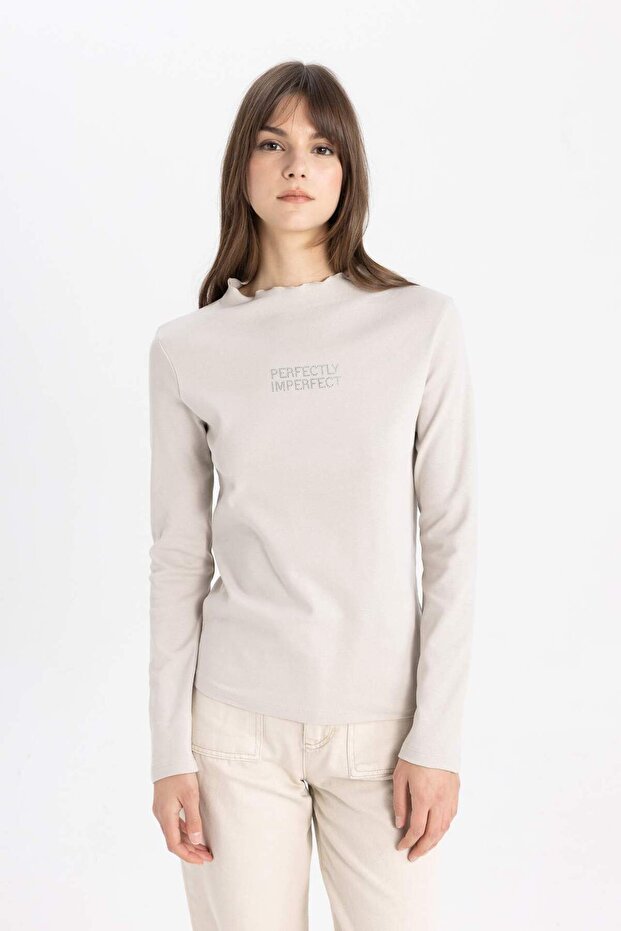 طاقم الرقبة الأساسية عادي كم طويل تي شيرت C5415ax24sp - 3