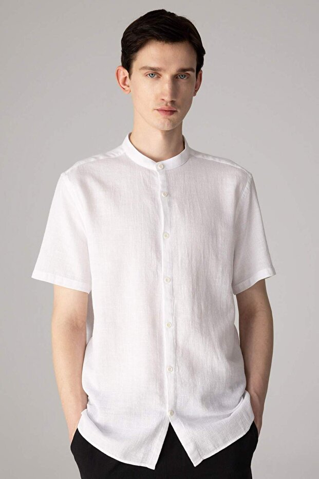 Prevailing Collar Regular Fit Cotton Shirt - C7660Ax24Sm