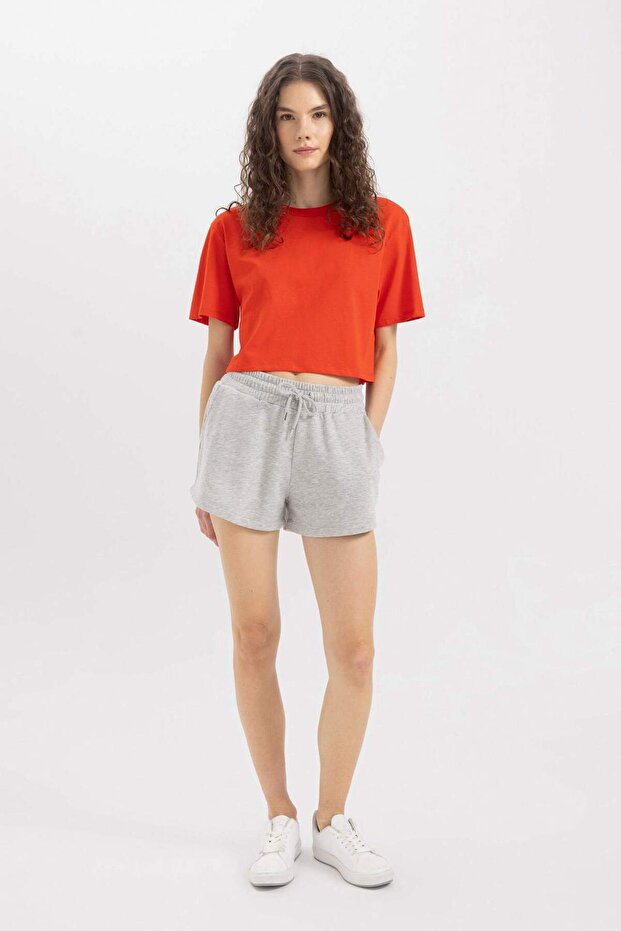 Regular Fit Normal Bel Kısa Basic Düz Şort C7600AX24SM - 1