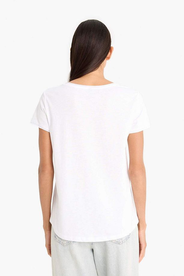 Regular Fit Bisiklet Yaka Kısa Kollu Tişört K1508AZ24SM - 6