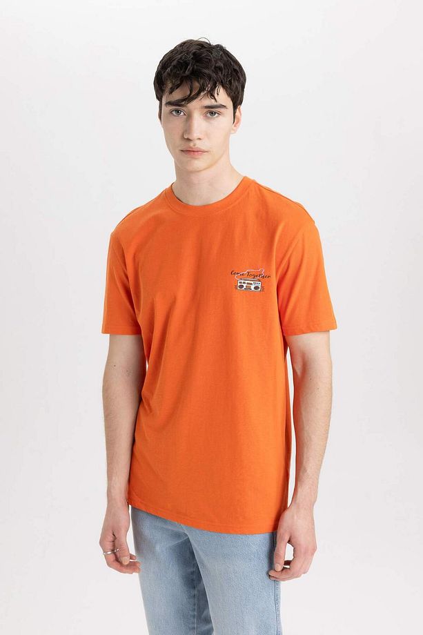 Regular Fit Bisiklet Yaka Baskılı Kısa Kollu Tişört C2130AX24SM - 3