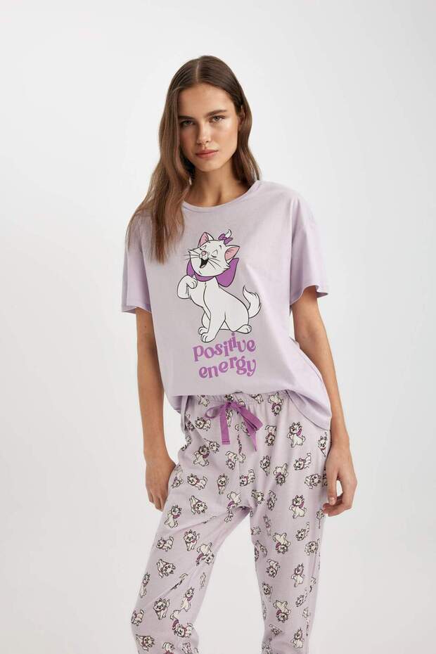 Fall in Love Aristocats Kısa Kollu Pijama Takımı B6186AX24SP - 4