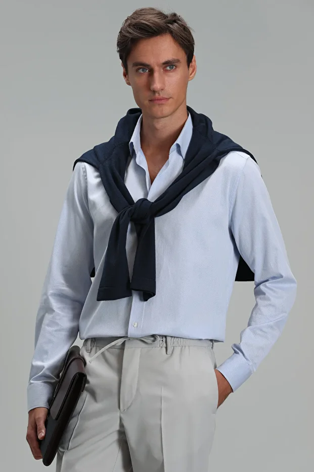 Nagoya Erkek Smart Gömlek Comfort Slim Fit Mavi - 4
