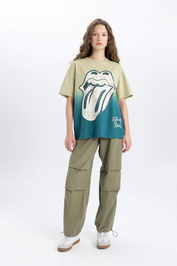 Rolling Stones Oversize Geniş Kalıp Bisiklet Yaka Kısa Kollu Tişört C3770AX24SM - 2