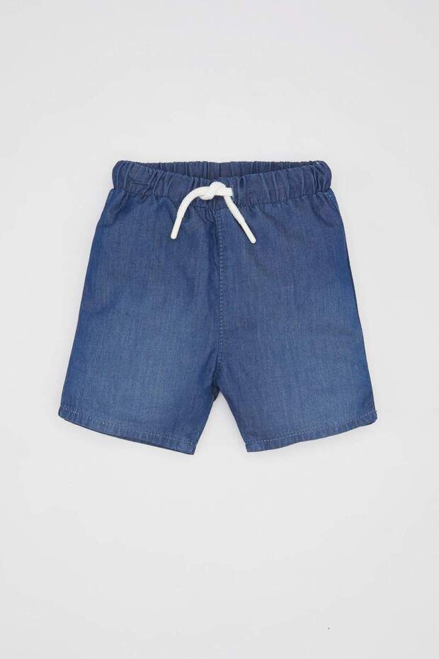 Erkek Bebek Basic Düz Beli Bağcıklı Jean Şort C2281A524SM - 3