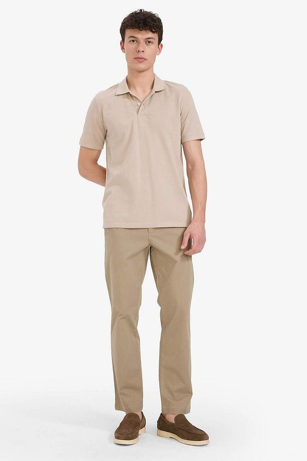 %100 Pamuk Regular Fit Polo Yaka Kısa Kollu Basic Düz Pike Kumaş Tişört C1293AX24SP - 2