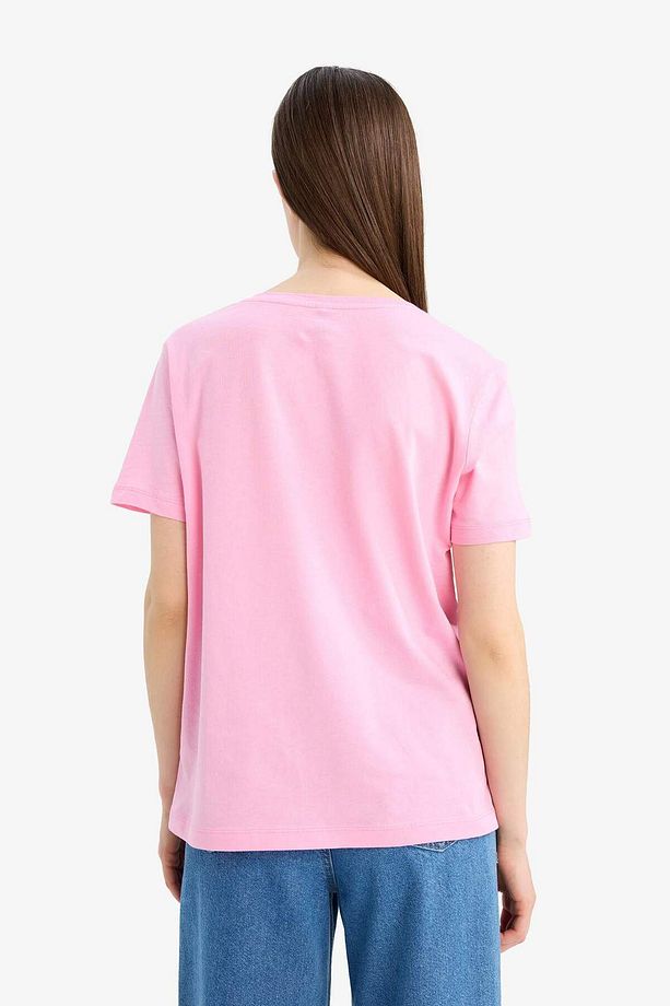 %100 Pamuk Regular Fit V Yaka Basic Düz Kısa Kollu Tişört W9578AZ24SM - 7