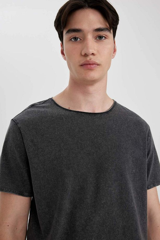 Regular Fit Bisiklet Yaka Basic Düz Kısa Kollu Tişört B3491AX24SP - 3