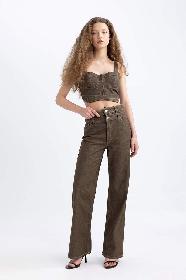 90s Wide Leg Yüksek Bel Geniş Bol Paça Uzun Jean Pantolon C4771AX24SP - 4