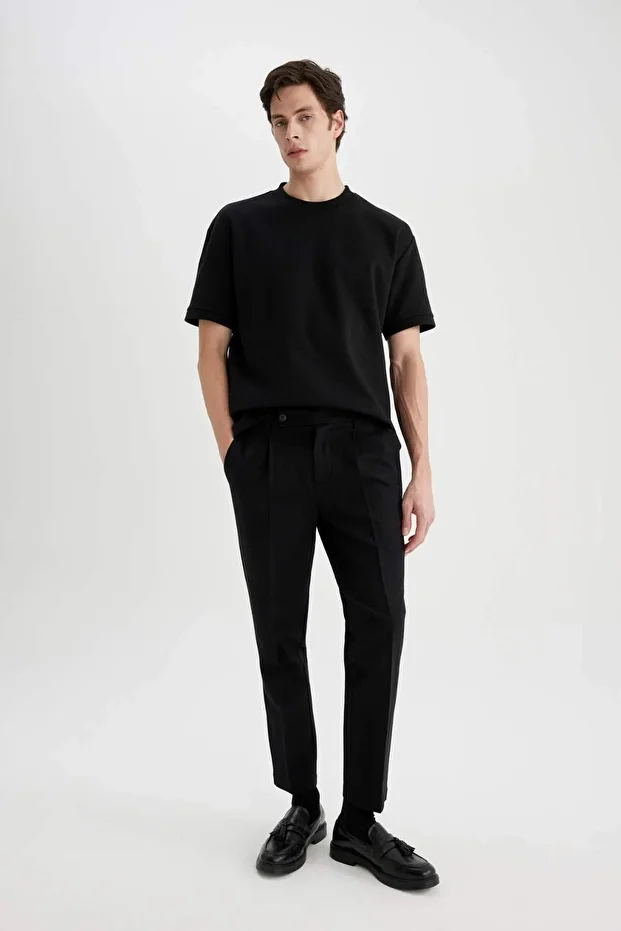 Twill Yazlık Kumaş Pantolon Tailored Regular Fit Normal Kesim Keten Karışımlı Düz Paça B6670AX24SP - 2