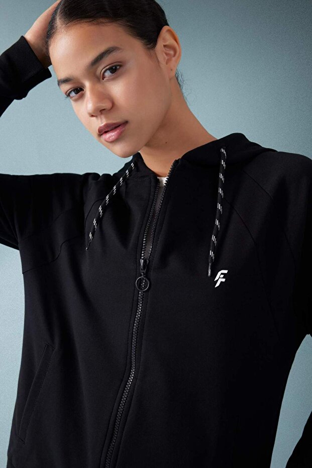 DeFactoFit Regular Fit Kapüşonlu Sporcu Fermuarlı Sweatshirt B4660AX24SP - 4