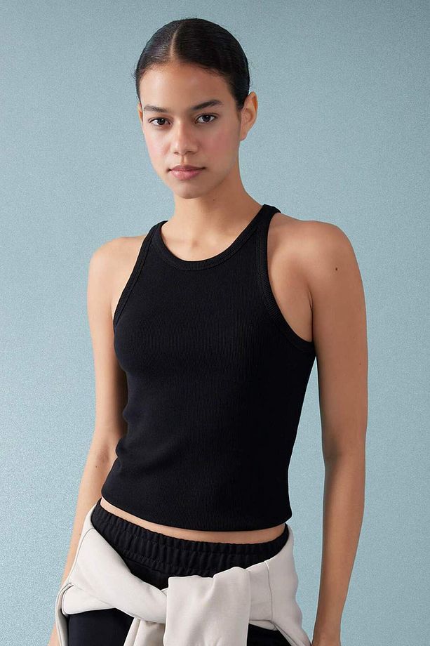 DeFactoFit Slim Fit Dar Kesim Bisiklet Yaka Sporcu Atlet B4663AX24SP - 1