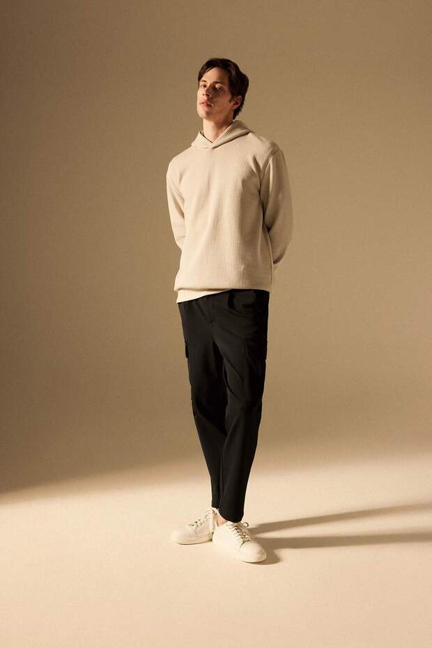 Oversize Geniş Kalıp Kapüşonlu Kapitone Sweatshirt B6492AX24SP - 2