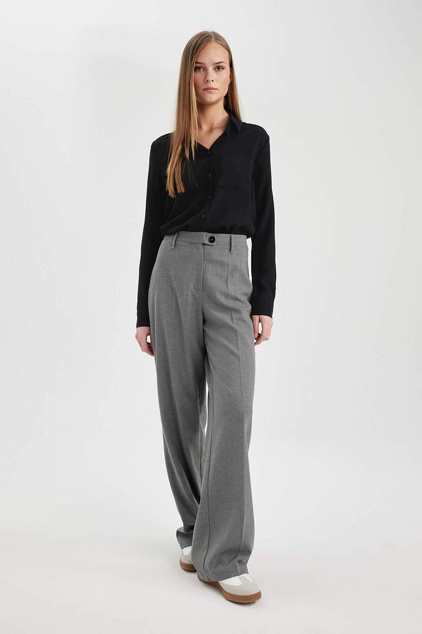 Regular Fit Basic Düz Uzun Kollu Gömlek W3614AZ24SP - 2