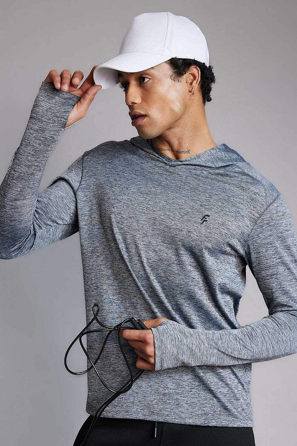DeFactoFit Slim Fit Dar Kesim Kapüşonlu Sporcu Sweatshirt B4592AX24SP - 1