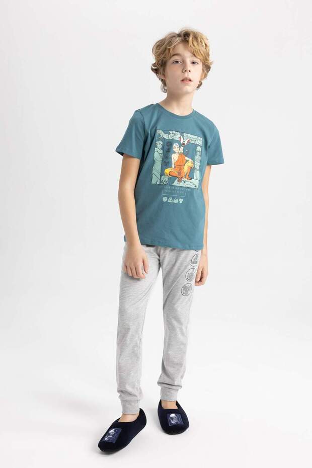 Erkek Çocuk Pijama Takımı Avatar the Last Airbender Kısa Kollu Üst Uzun Alt B6215A824SP - 2