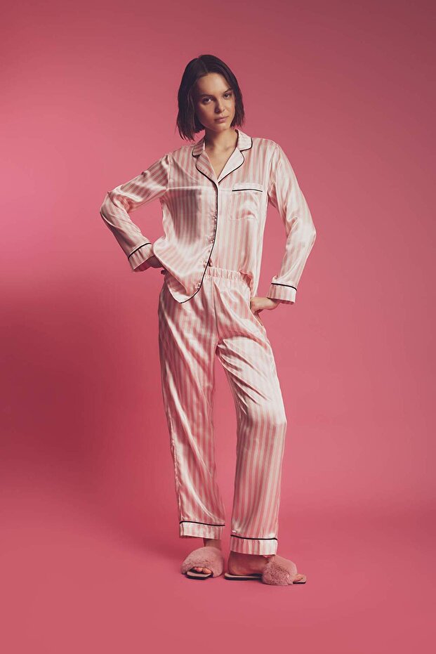 Fall in Love Regular Fit Saten Pijama Altı B8817AX24SP - 2