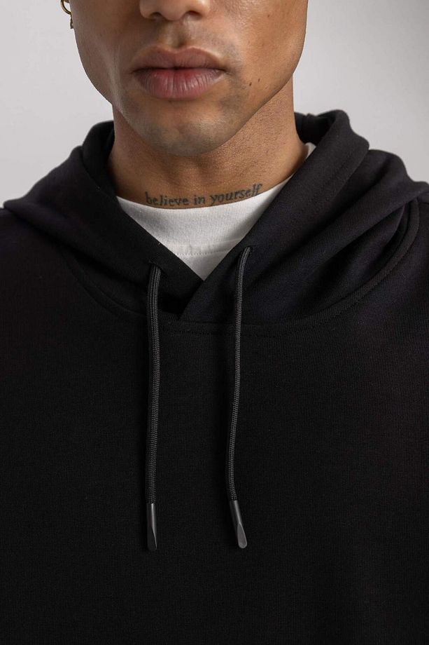 DeFactoFit Oversize Geniş Kalıp Kapüşonlu Baskılı Cepli Sporcu Sweatshirt B4770AX24SP - 6