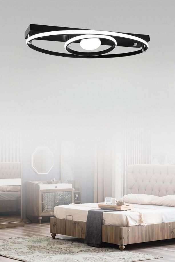 Parma 60 Cm Ay Figürlü Led Avize 3 Renk Işık Modlu (BEYAZ SARI GÜN IŞIĞI) Mutfak Yatak Odası Salon - 1