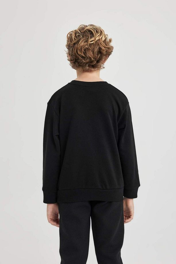 Erkek Çocuk Bisiklet Yaka Basic Düz Sweatshirt B7097A824SP - 6