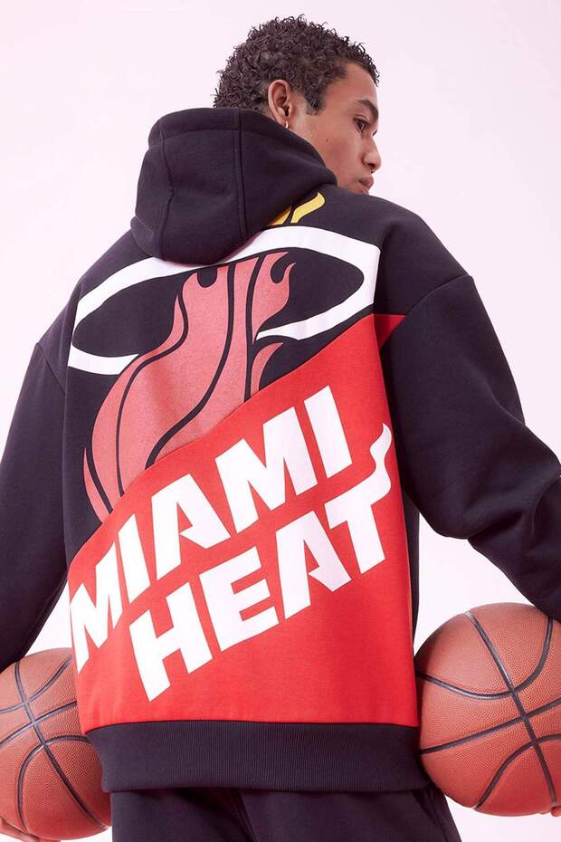 Fit Nba Miami Heat Oversize Wide Fit Hooded Thick Sweatshirt B3882Ax24Sp