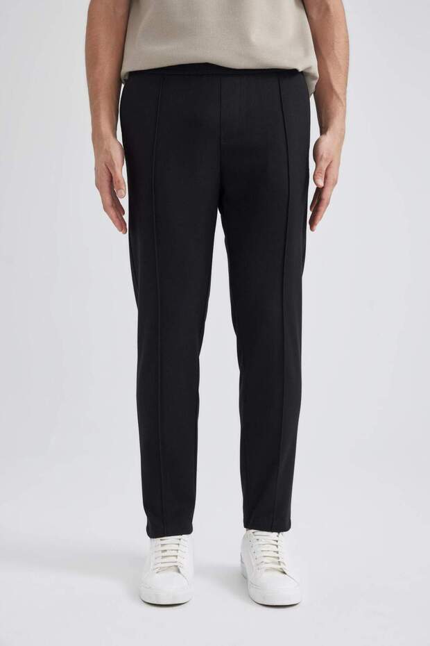 Crop Pantolon Yün Görünümlü Düz Paça B1990AX23WN - 1