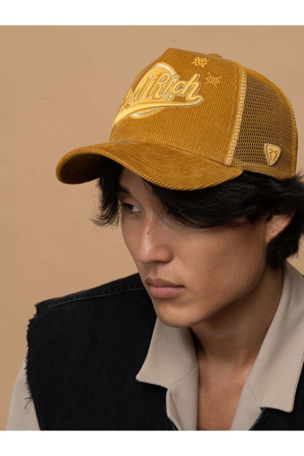 Women's Men's Yellow Trucker Hat Hard Collection Hard Rich