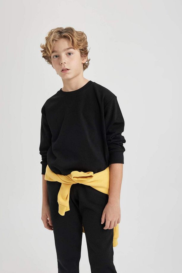 Erkek Çocuk Bisiklet Yaka Basic Düz Sweatshirt B7097A824SP - 3
