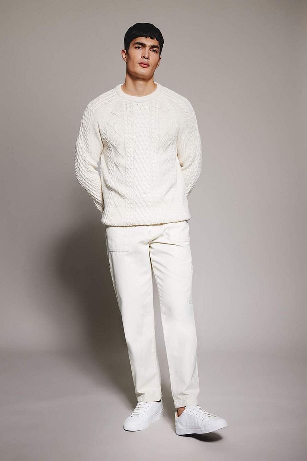 Yazlık Kanvas Pantolon Straight Fit Normal Kalıp Normal Bel Boru Paça Basic Düz Cepli B2156AX24SP - 2