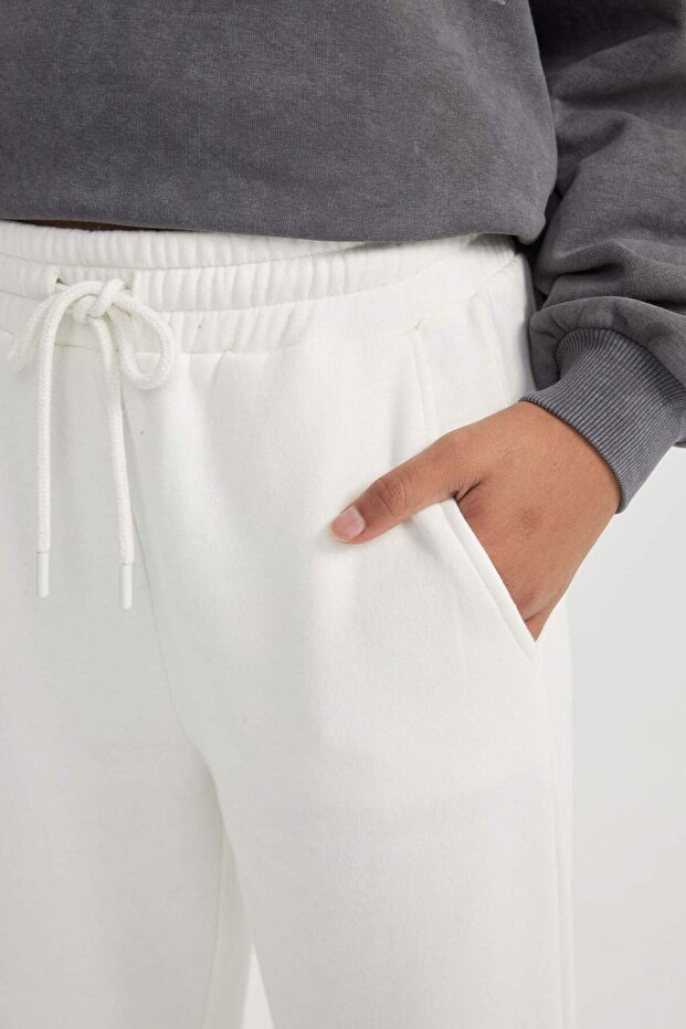 Standart Fit Kalın Jogger Eşofman Altı Bel Paça Lastikli Basic Düz Uzun Boy S7370AZ24SP - 5