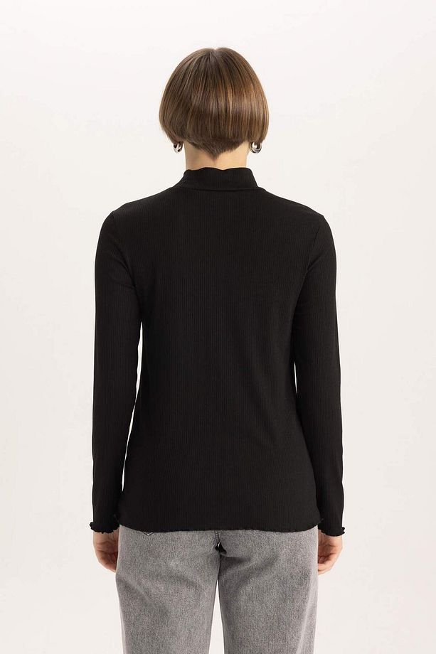 Regular Fit Basic Düz Ribana Uzun Kollu Hamile Üst C1025AX23WN - 7