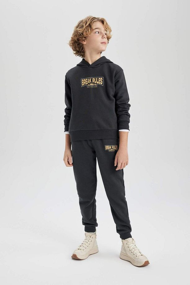 Erkek Çocuk Baskılı Kapüşonlu Kalın Sweatshirt B8991A823CW - 2