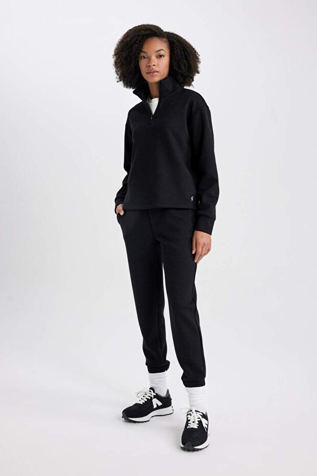 DeFactoFit Sporcu Jogger Eşofman Altı Standart Fit Beli Lastikli Cepli Basic Düz B6358AX23WN - 4