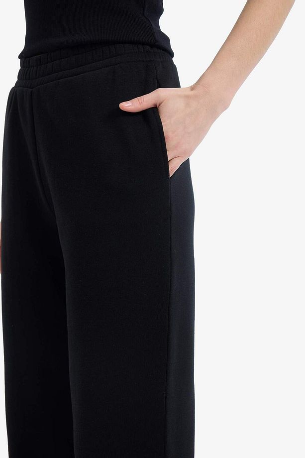 Straight Fit Beli Lastikli Eşofman Altı Cepli Yüksek Bel Kalın Basic Düz B8571AX23WN - 5