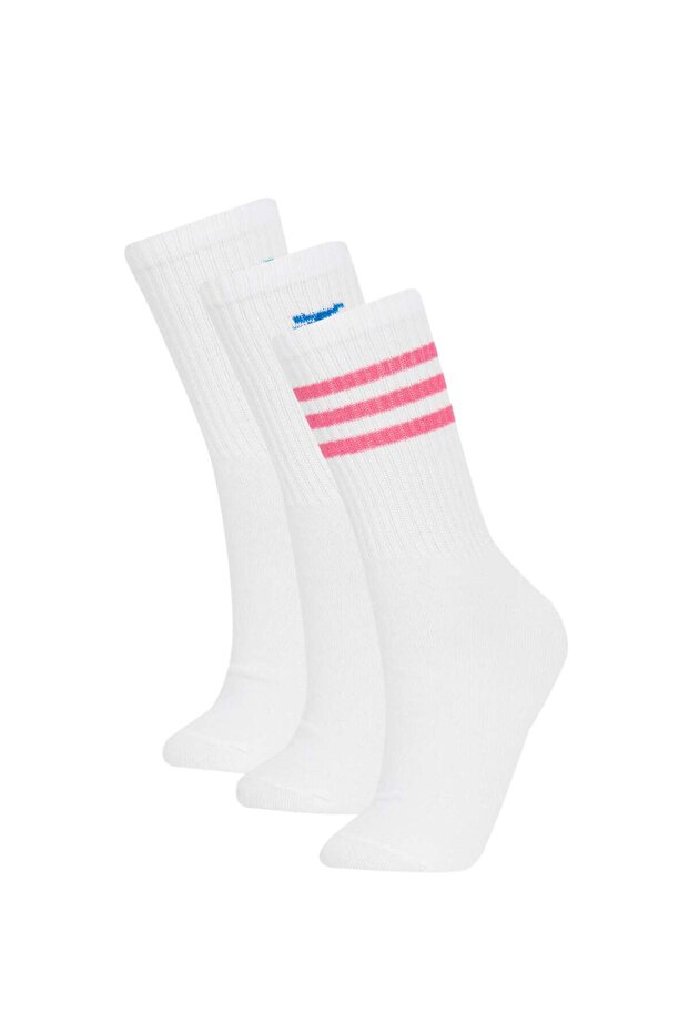 Women's Comfortable Elastic 3-Piece Cotton Long Socks A5880Axns