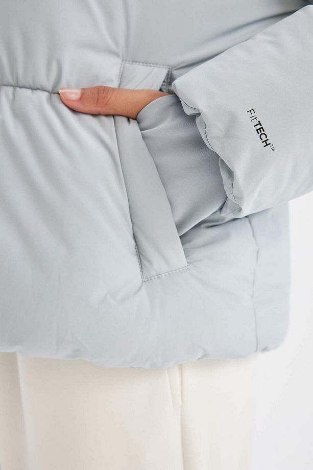 DeFactoFit Su Geçirmez Dik Yaka Puffer Şişme Mont A1550AX23AU - 6