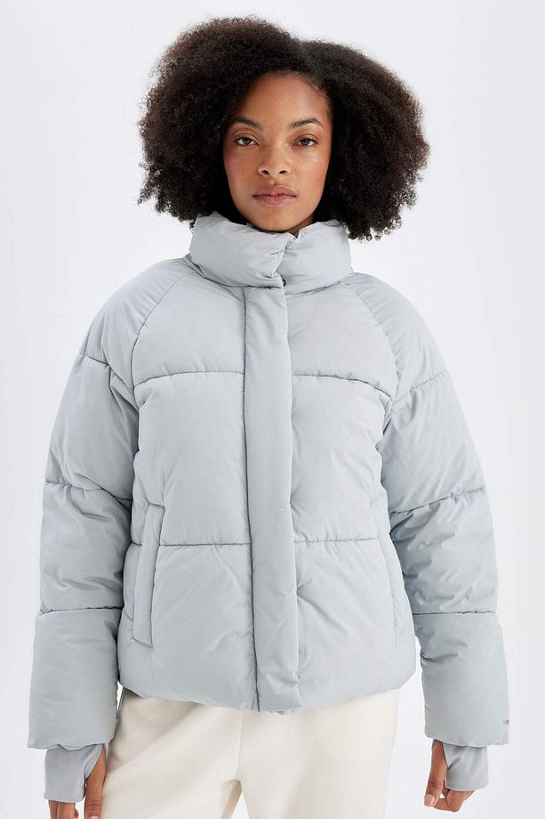 DeFactoFit Su Geçirmez Dik Yaka Puffer Şişme Mont A1550AX23AU - 1