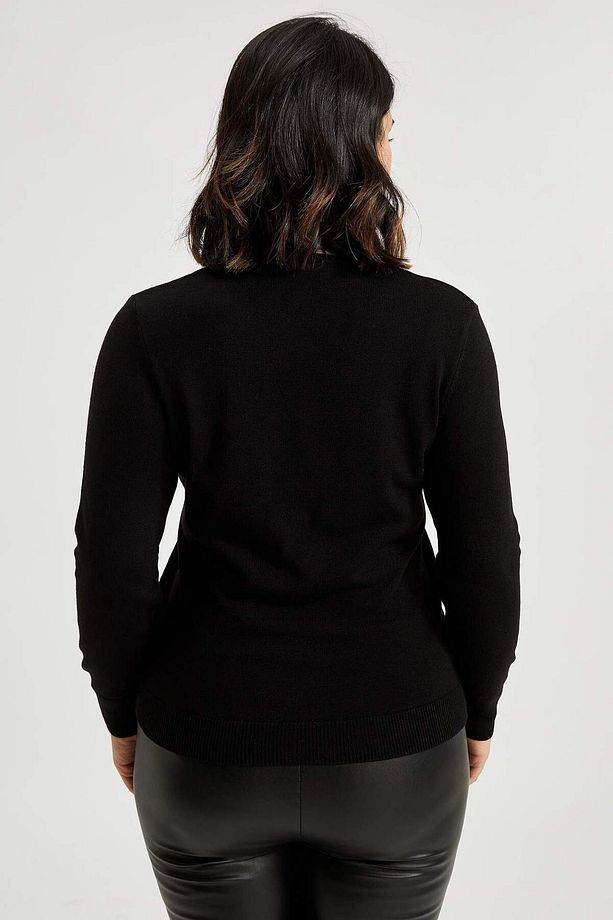 Regular Fit V Yaka Basic Düz Triko Kazak F7088AZ23WN - 4