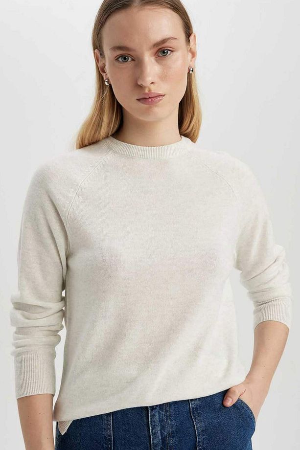 Regular Fit Bisiklet Yaka Basic Kazak I6913AZ23WN - 1