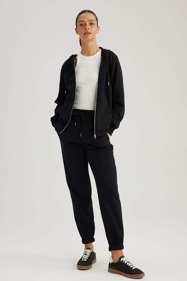 Regular Fit Kapüşonlu Basic Düz Fermuarlı Sweatshirt Y1502AZ23AU - 2