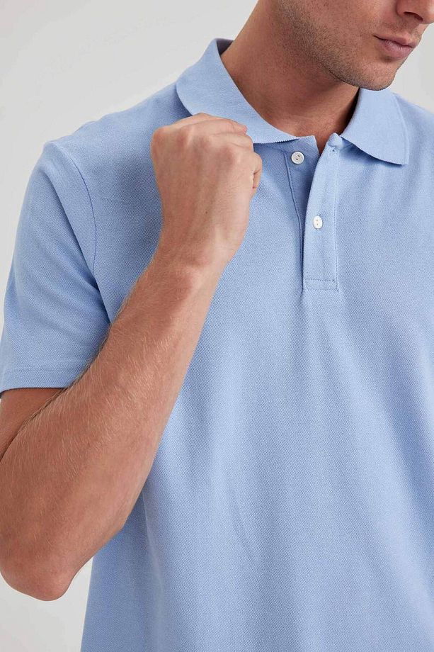 %100 Pamuk Regular Fit Polo Yaka Kısa Kollu Tişört B0643AXNS - 5