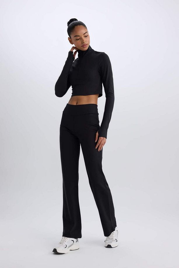 DeFactoFit Sporcu Jogger Eşofman Altı Geniş Bol Paça Basic Düz Skuba Dalgıç Kumaş A0566AX23SP - 4