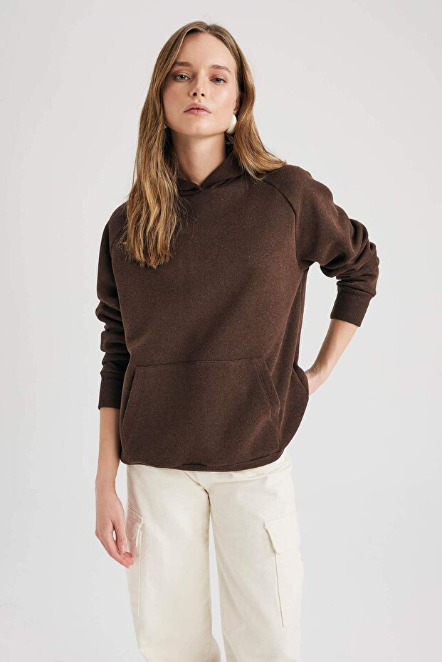 Kapüşonlu Basic Sweatshirt Z9351AZ22AU - 3