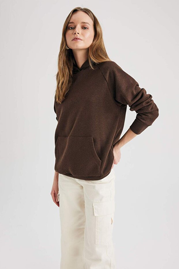 Kapüşonlu Basic Sweatshirt Z9351AZ22AU - 4
