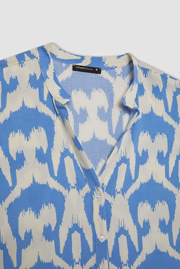 Regular Fit Çiçek Desenli Kısa Kollu Gömlek I6173AZ22SM - 7